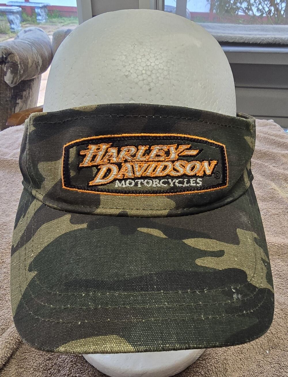 Harley Davidson Camouflage Visor Adjustable Green Camo Hat
